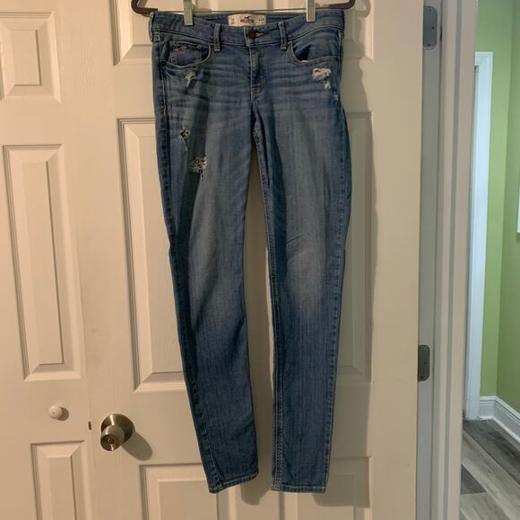 Hollister Low Rise Skinny Womens Jeans Size 7R Distressed - Picture 9 of 15